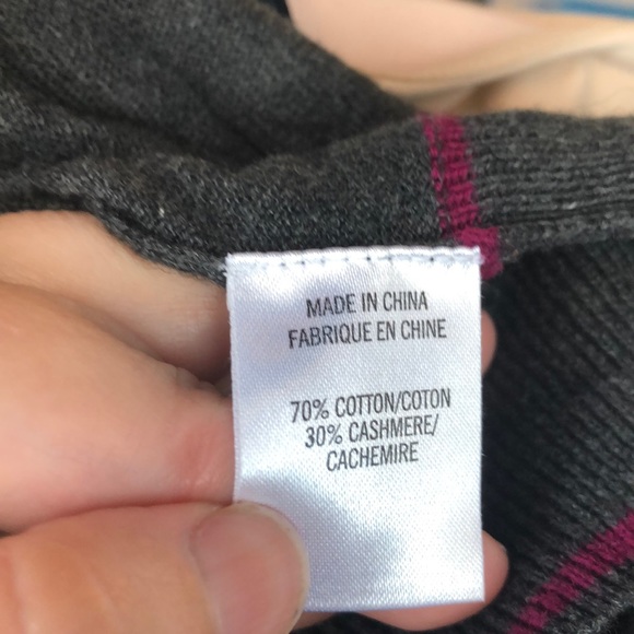 Great condition Theory gray sweater w/ purple - Picture 7 of 8